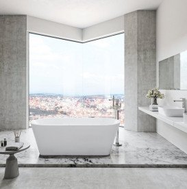 Ванна акрилова Ravak Solo 178x80 см окремо стоїть білий/слив перелив чорний XC00100036