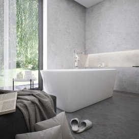 Ванна акрилова Ravak Solo 178x80 см окремо стоїть білий/слив перелив чорний XC00100036