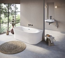 Ванна акрилова Ravak Ypsilon Wall 178x86 см білий/злив перелив хром XC00100028