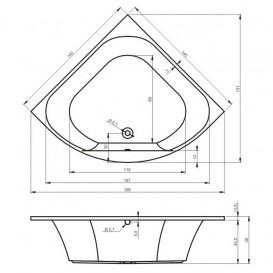 Ванна акриловая Riho Atlanta угловая 140x140 белый BB7000500000000