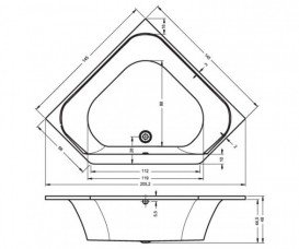 Ванна акрилова Riho Austin кутова 145x145 білий BA1100500000000
