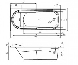 Ванна акриловая Riho Columbia прямоугольная 175x80 белый BA0400500000000