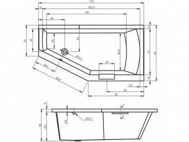 Ванна акрилова Riho Geta Plug & Play асиметрична 170х90 ліва з панеллю BD4900500000000