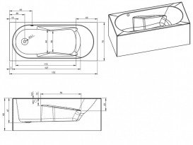 Ванна акриловая Riho Lazy Plug & Play прямоугольная 170x75 левая с панелью BD8000500000000