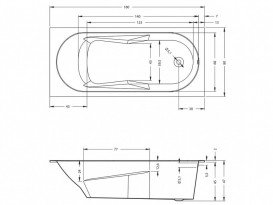Ванна акриловая Riho Lazy прямоугольная 180x80 белый BC4100500000000