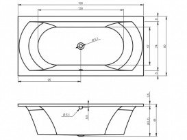 Ванна акрилова Riho Lima прямоугольна 190x90 біла BB4800500000000