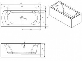 Ванна акриловая Riho Linares Plug & Play 180x80 левая с панелью BD5600500000000