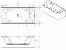 Ванна акрилова Riho Linares Plug & Play 190x90 ліва з панеллю BD5800500000000