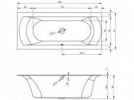 Ванна акриловая Riho Linares прямоугольная 160x70 правая белый BT4200500000000