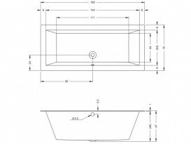Ванна акриловая Riho Lugo прямоугольная 160x70 белый BT0700500000000