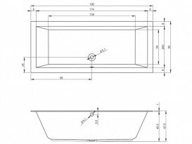Ванна акриловая Riho Lugo прямоугольная 190x80 белый BT0400500000000