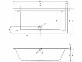 Ванна акриловая Riho Lugo прямоугольная 200x90 белый BT0600500000000