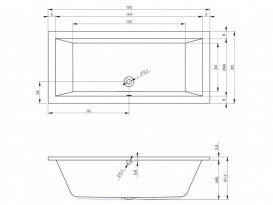 Ванна акриловая Riho Lusso прямоугольная 180x80 белый BA9800500000000