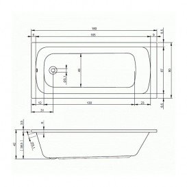 Ванна акрилова Riho Rima прямокутна 180х80 білий BB3200500000000