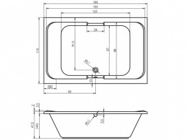 Ванна акриловая Riho Sobek прямоугольная 180х115 белый BB2800500000000