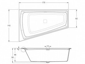 Ванна акрилова Riho Still Smart LED асиметрична 170x110 права білий BR0300500K00130
