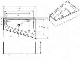 Ванна акриловая Riho Still Smart Plug & Play 170x110 левая с панелью BD1600500000000