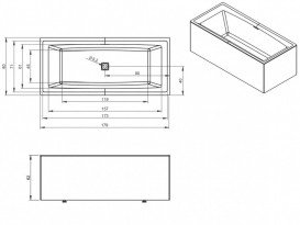 Ванна акрилова Riho Still Square Plug & Play прямокутна 180x80 права з панеллю BD1100500000000