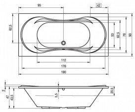 Ванна акриловая Riho Supreme прямоугольная 190x90 белый BA5800500000000