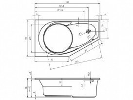 Ванна акрилова Riho Yukon асимметрична 160х90 права біла BA3400500000000