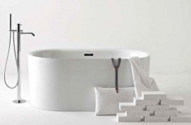 Ванна акриловая свободностоящая Kerasan Nolita с донным клапаном Clic-clac 145x78xh58 535001