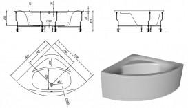 Ванна акриловая угловая встраиваемая Kolpa-San Orfeo 140x140 см белый 946040