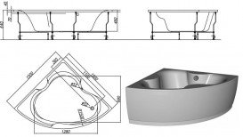 Ванна акрилова кутова вбудована Kolpa-San Largo 150x150 см білий 739160