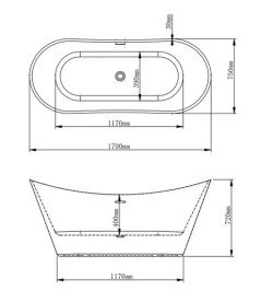 Ванна акрилова VBI Marmolada окремостояча 170х75 см білий VBI-070217