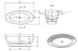 Ванна акрилова VBI Monblan окремостояча 170х75 см білий VBI-070417