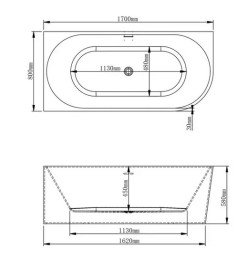 Ванна акрилова VBI Nordend кутова ліва 170х80 см білий VBI-070717L