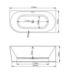 Ванна акрилова VBI Nordend кутова права 170х80 см білий VBI-070717R