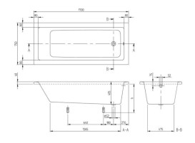 Ванна акрилова Villeroy & Boch Targa Plus 170х75 см білий альпійський UBA171NES2v-01