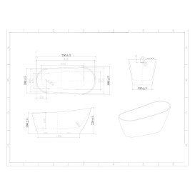Ванна акриловая Vivia Allama 170х80 см отдельностоящая белый А0056892