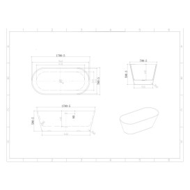 Ванна акриловая Vivia Jetta 170х79 см отдельностоящая белый А0056291