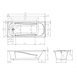 Ванна акриловая Volle Fiesta 170х70 прямоугольная белый TS-1770435