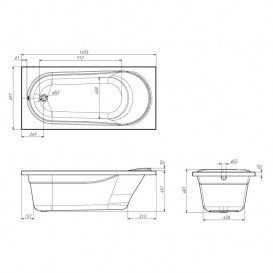 Ванна акриловая Volle Iberia 150x70 без ножек белый TS-1570481