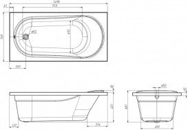 Ванна акриловая Volle Iberia 150x75 без ножек белый TS-1575481
