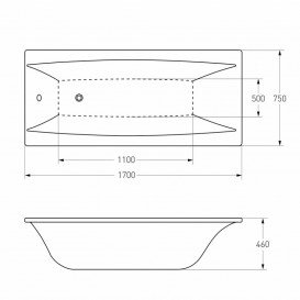 Ванна акриловая Volle Solo 170x75 см белый 1210.007507