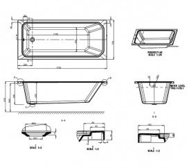 Ванна акриловая встраиваемая Burlington Arundel Cleargreen 170x75 см с ножками белый E30