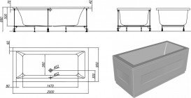 Ванна акриловая встраиваемая прямоугольная Kolpa-San Rapido 200x90 см белый 523950