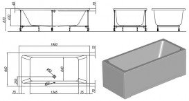 Ванна акриловая встраиваемая прямоугольная Kolpa-San Elektra 190x90 см белый 740620