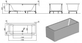 Ванна акриловая встраиваемая прямоугольная Kolpa-San Elektra 170x80 см белый 740660