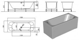 Ванна акрилова вбудована прямокутна Kolpa-San Destiny 170x70 см білий 571020