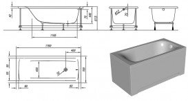 Ванна акриловая встраиваемая прямоугольная Kolpa-San Evelin 170x70 см белый 593340