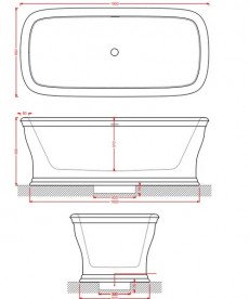 Ванна Artceram Neo 180x85 см искусственный камень LivingTec® черный глянцевый ACW003 03