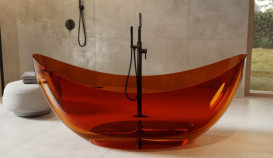 Ванна Besco Axya 180х80 см с сифоном клик-клак черный мат ResiCast Earth Rust #WAA-180-ERB