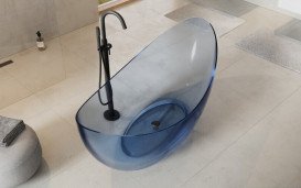 Ванна Besco Axya 180х80 см с сифоном клик-клак белый ResiCast Blue Wave #WAA-180-BWW