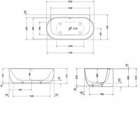 Ванна Duravit Luv из искусственного камня DuraSolid 180х95 см белый 700433000000000