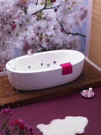 Ванна гідромасажна акрилова PoolSpa Aura 204х103 система Economy 1 білий PHRVO10SO1C0000