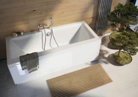 Ванна гідромасажна акрилова прямокутна Roca Vita Effects Gold Option 180х80 см білий A24T080000